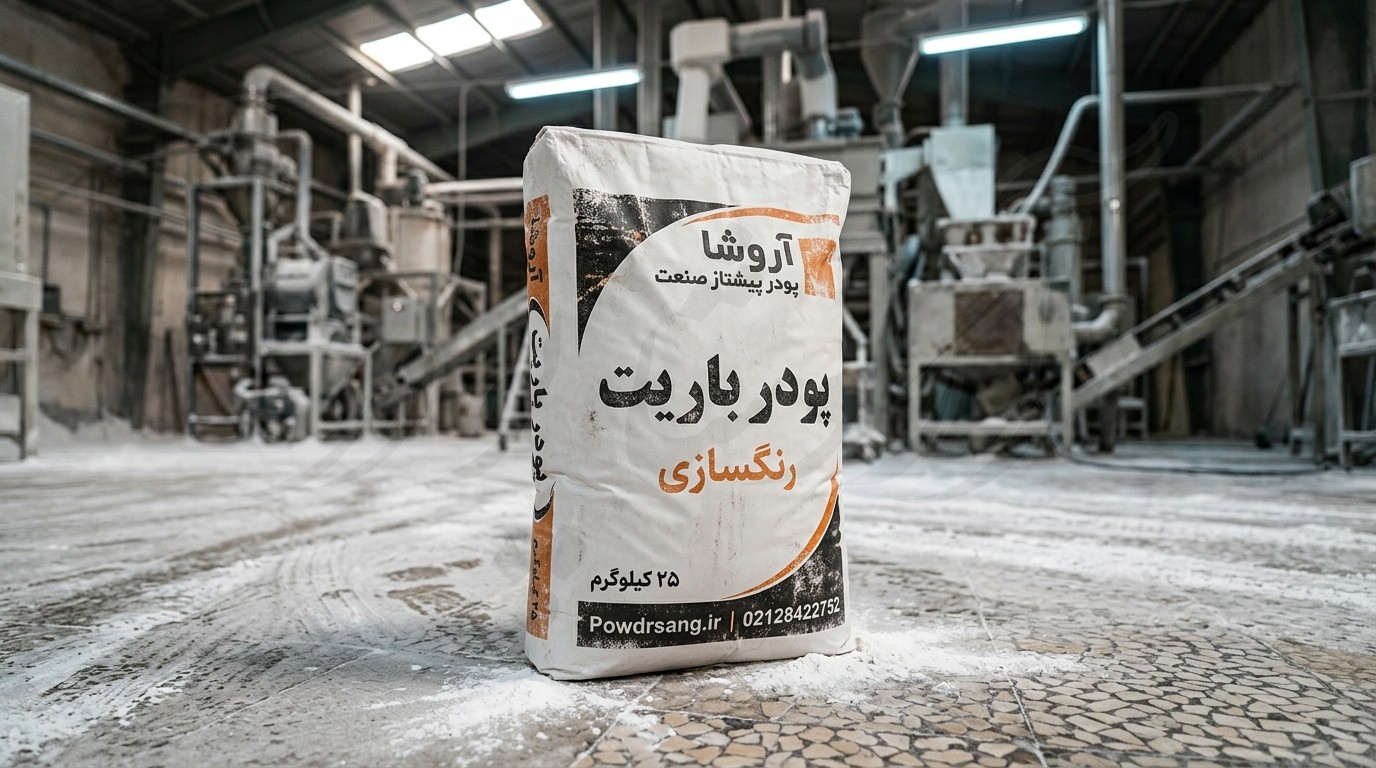 پودر باریت رنگسازی تولید شده در کارخانه پودر باریت آروشا